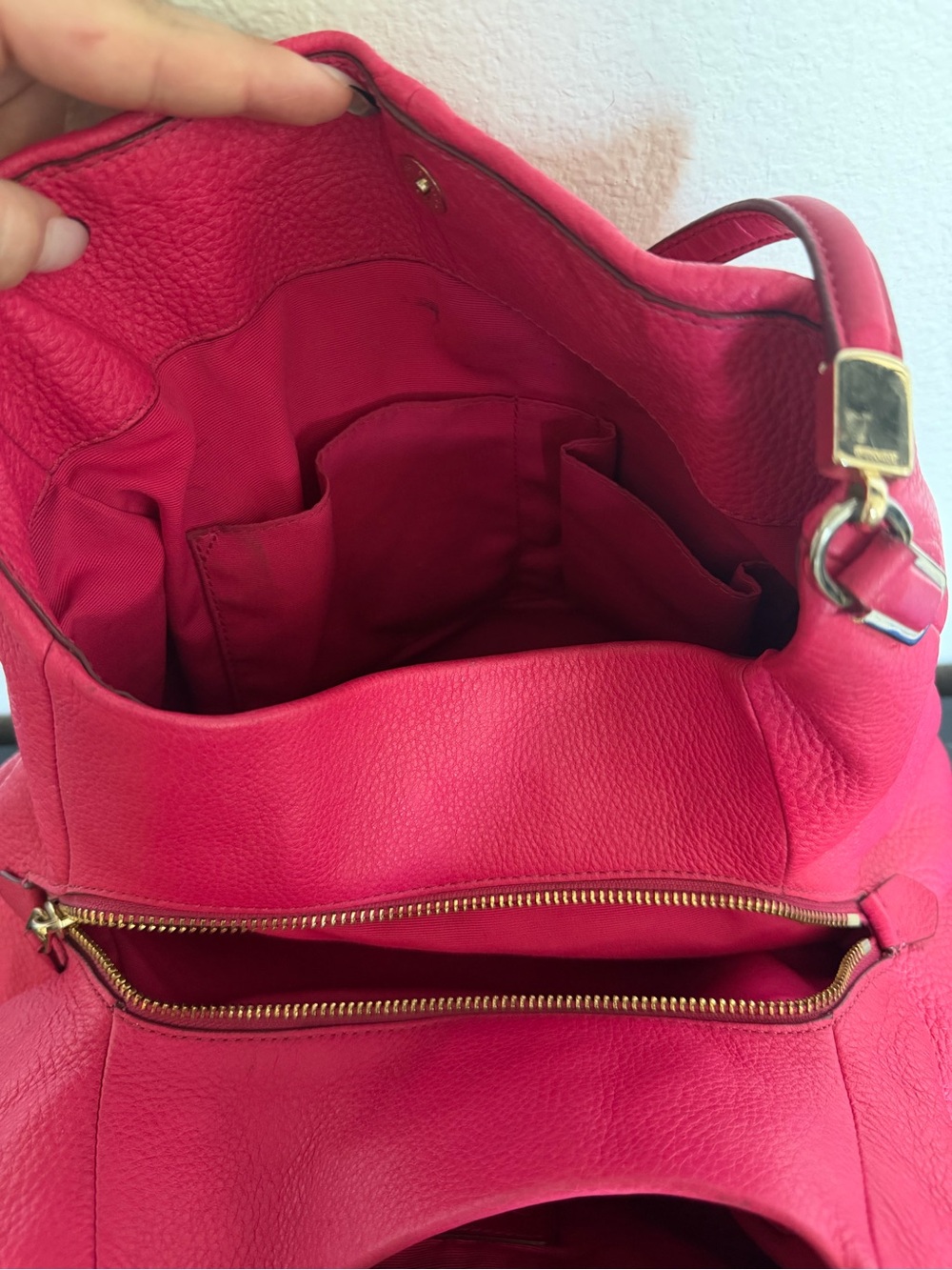 Coach Fuchsia Pink Leather Shoulder Bag - Picture 8 of 13